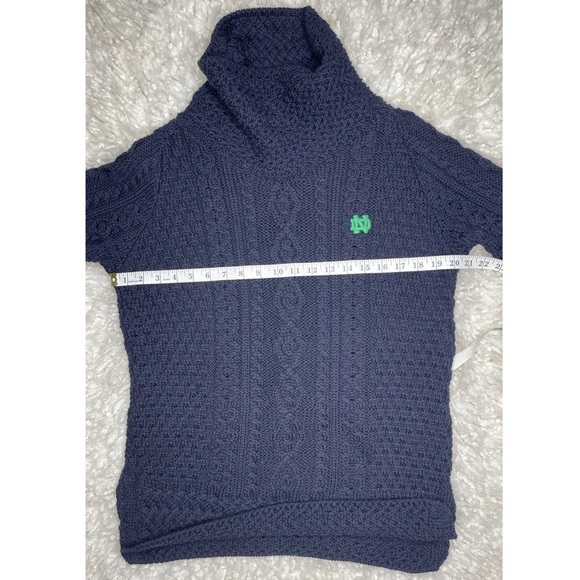 Caraig Donn Irish Merino Wool Fisherman Sweater Blue M - Picture 3 of 7